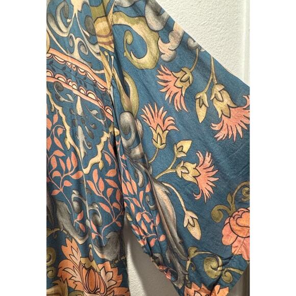 Powder UK Women’s Floral Print Kimono Wrap Colorful Festival Boho Artsy READ - Picture 13 of 16